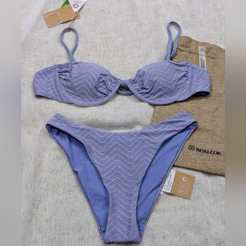 BNWT / berlook / Small / Medium /Herringbone-Pattern Underwire Bikini